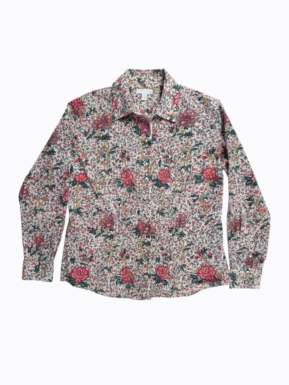 Pink Floral Rose Shirt 6 Cotton Button-Up Preppy Bloomcore Coastal Grandmacore